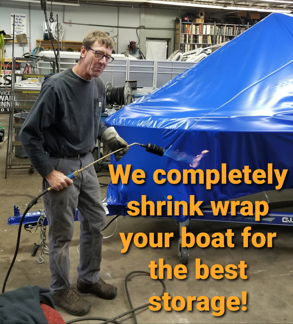 Shrink wrap in boat